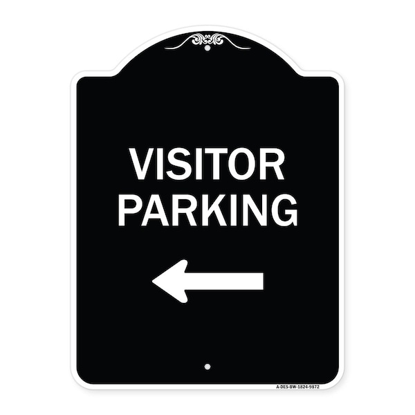 Signmission Designer Series-Visitor Parking 1, Black & White Heavy-Gauge Aluminum, 24" x 18", BW-1824-9872 A-DES-BW-1824-9872 - main